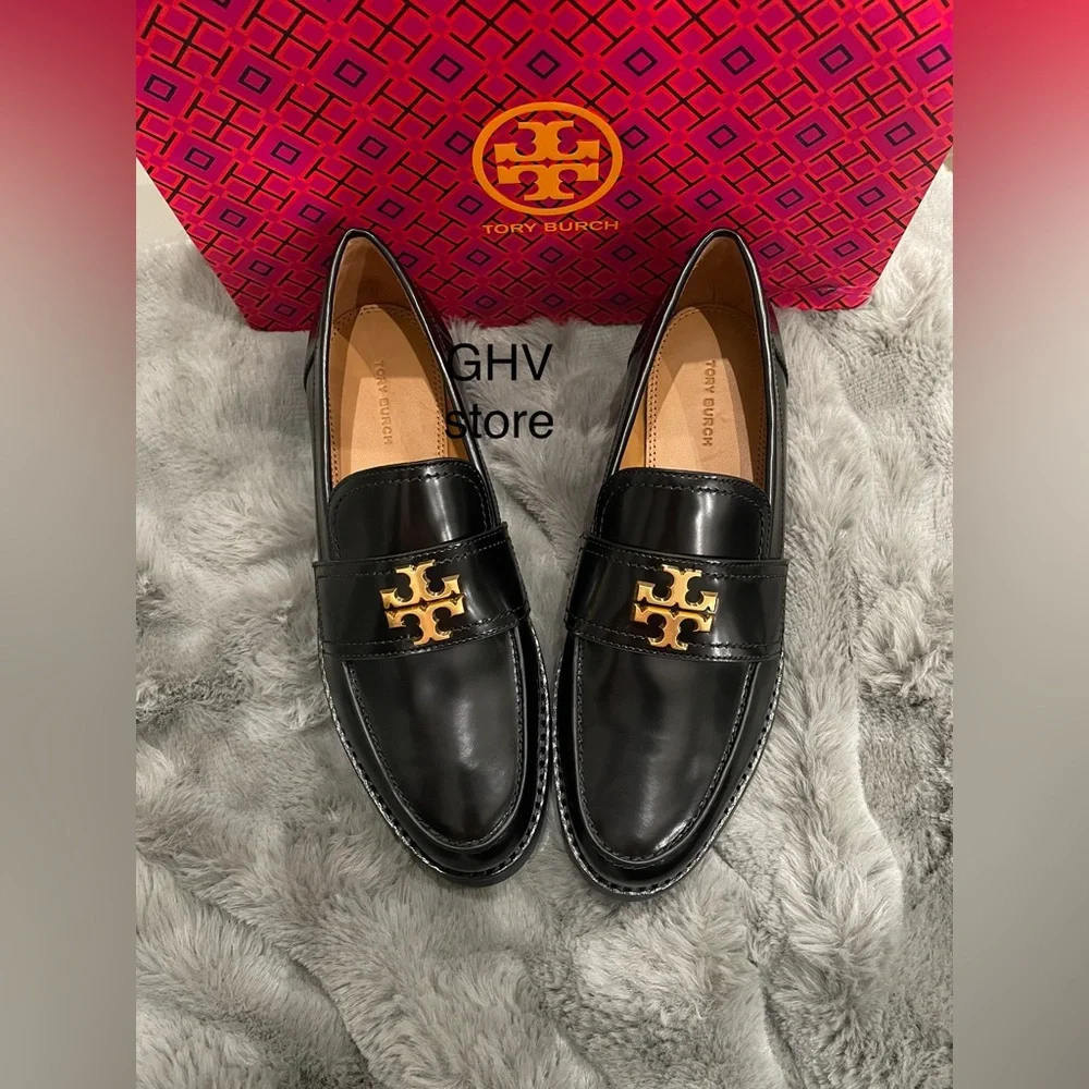 Tory Burch Everly Mini Platform Chunky Signature Logo Flat Loafer Shoe